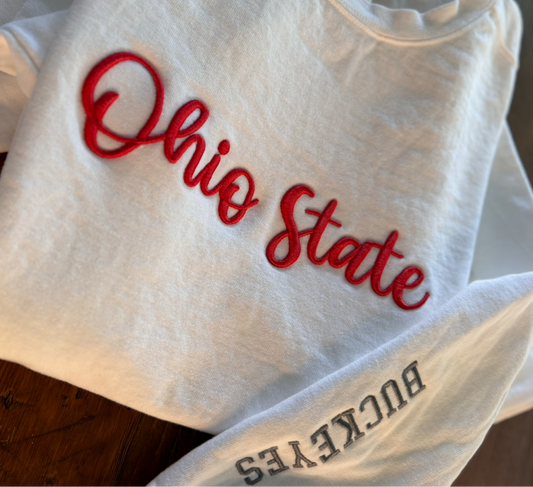 Ohio State 3D puff Embroidery font