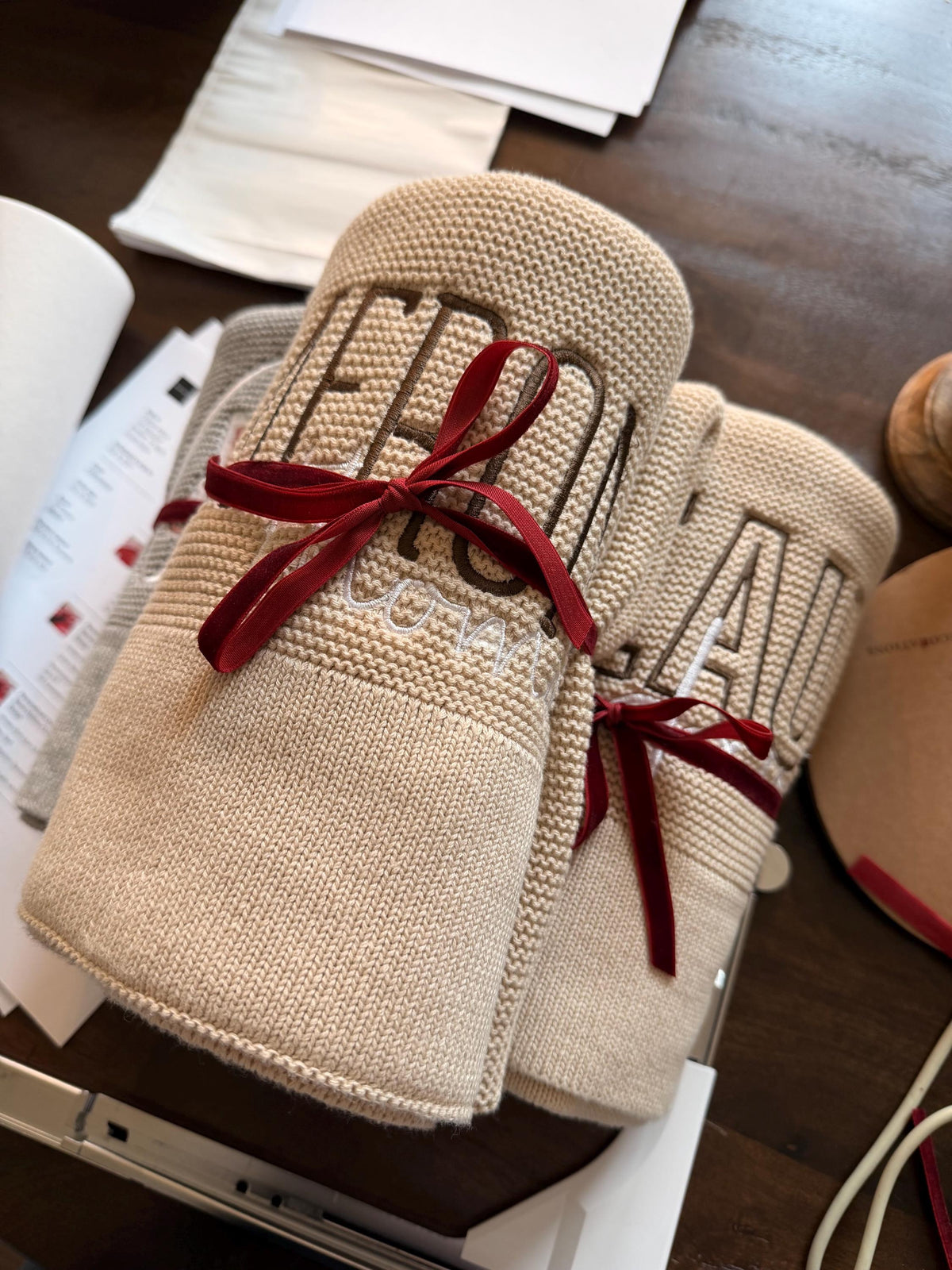 Personalized Knit Baby Blanket