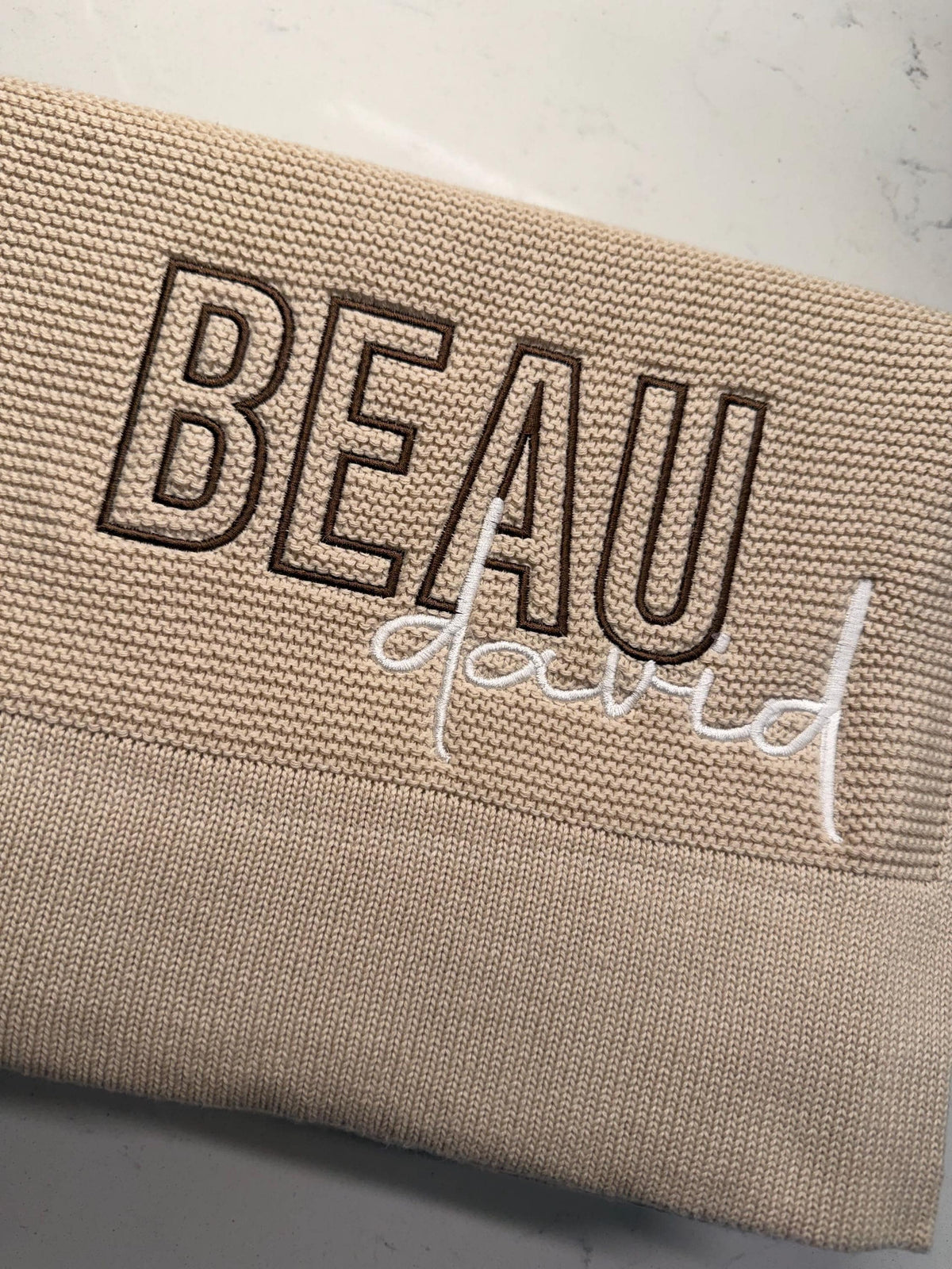 Personalized Knit Baby Blanket