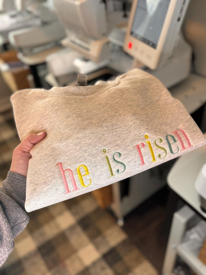 He Is Risen Embroidered Sweatshirt