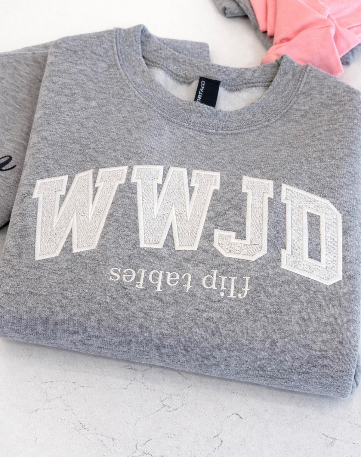 WWJD • Faith Based Christian Crewneck • Flip Tables • Religious Humor
