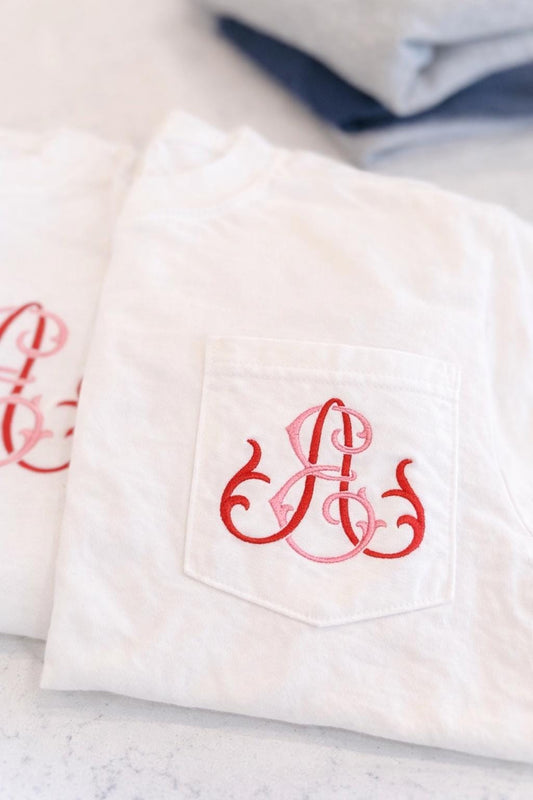 Embroidered Initial Tee or Sweatshirt