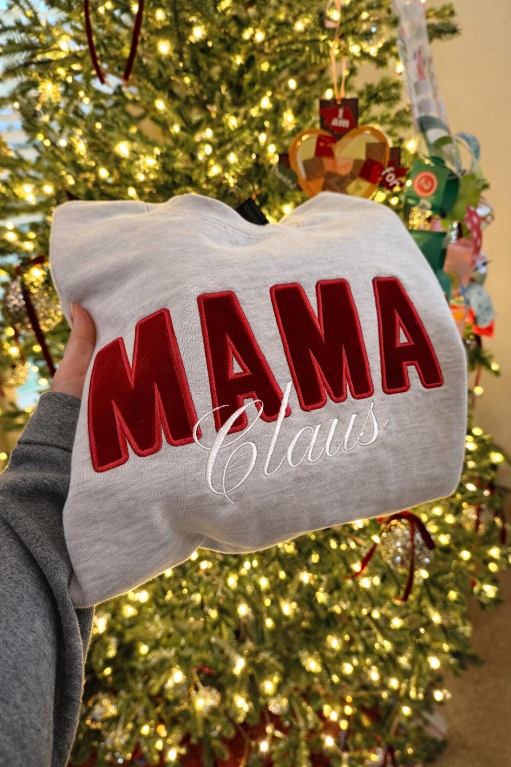 Embroidered Mama Claus Sweatshirt | Holiday Crewneck