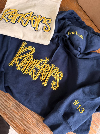 Custom School Spirit Puff Embroidery Hoodie