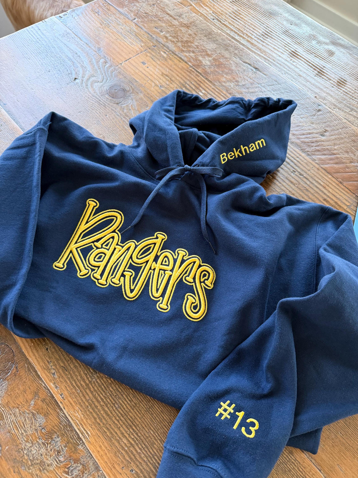 Custom School Spirit Puff Embroidery Hoodie