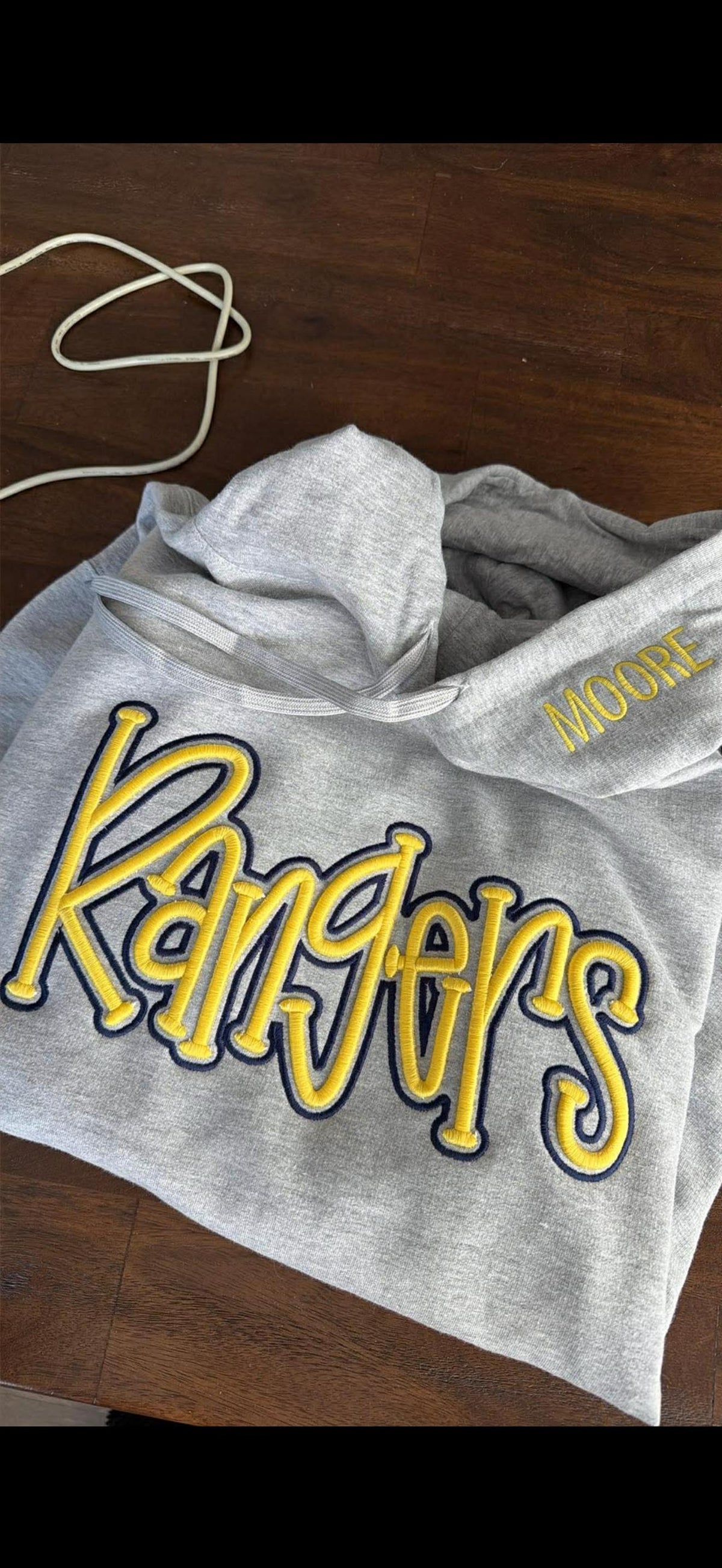 Custom School Spirit Puff Embroidery Hoodie