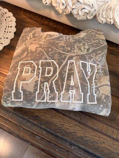 Pray Sweatshirt . Camo Hoodie . Embroidered Faith Crewneck