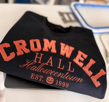 Cromwell Hall . Halloweentown Crewneck . Fall Sweatshirt .  Pumpkin . Embroidered