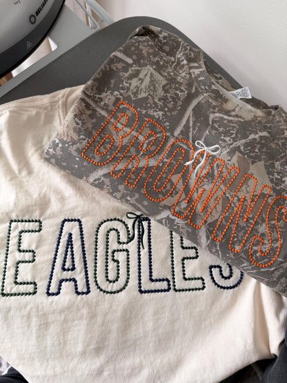 Custom Team T shirt . Cleveland embroidered top . Spirit day shirt