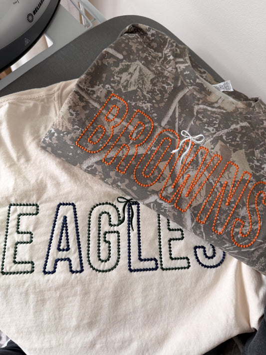 Custom Team T shirt . Cleveland embroidered top . Spirit day shirt