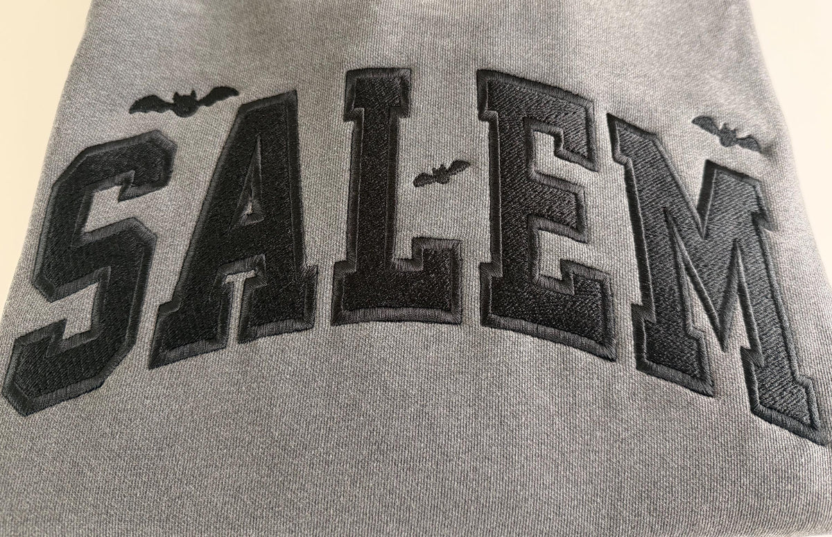 Salem Bats Embroidered Sweatshirt | Comfort Colors Crewneck | Bats Halloween Sweater | EST 1626