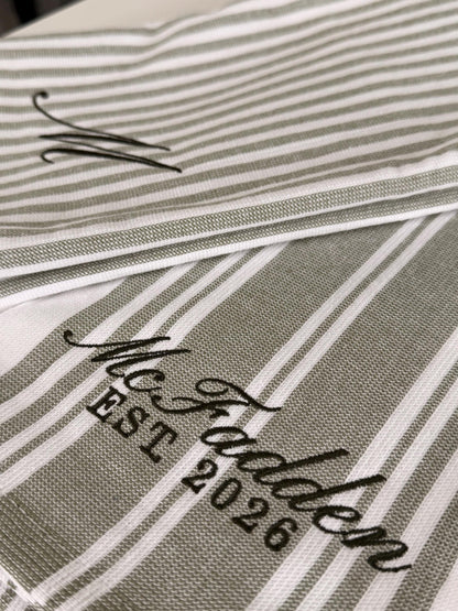 Newlywed Gift . Housewarming  . CUSTOM Towel . Homemade . Kitchen Towel . Embroidered