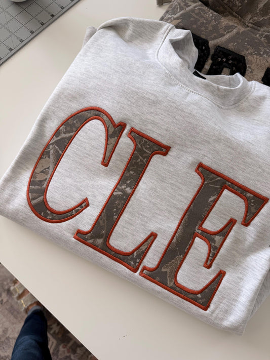 Customizable Cleveland Sweatshirt . CLE . Camo Hoodie